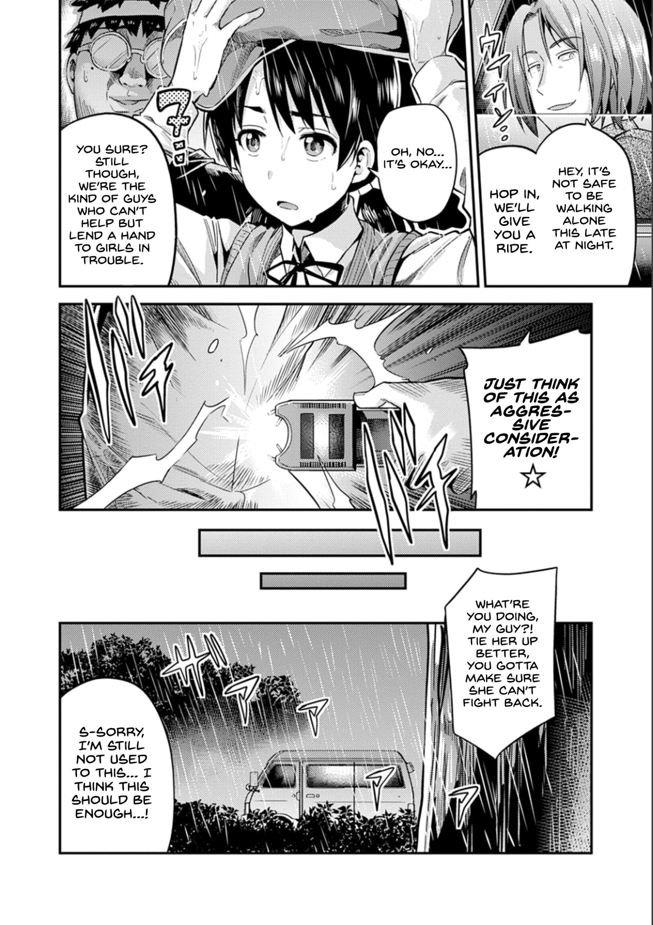 hentai manga Nighttime Criminals ~Wet Schoolgirl Hitch Rape!~